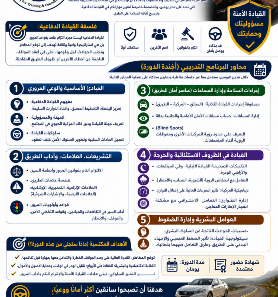اعلان دورة القيادة الدفاعية التدريبية 555x592