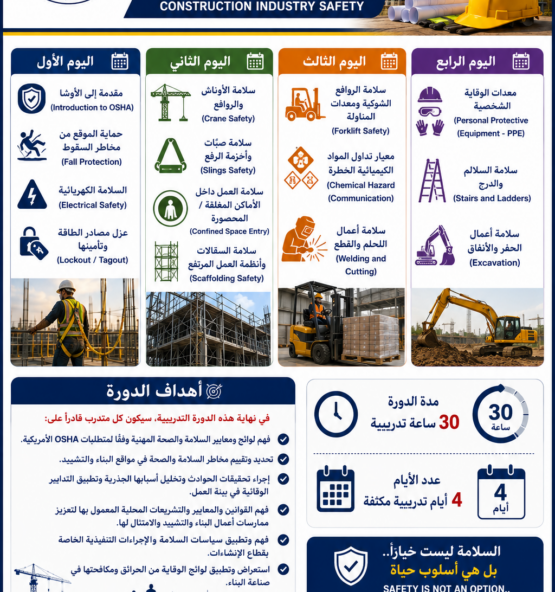 اعلان دورة في سلامة الإنشاءات 555x592