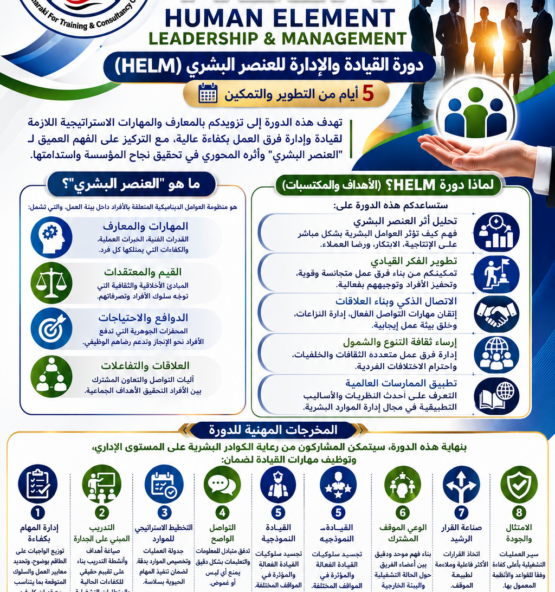 اعلان دورة القيادة والإدارة للعنصر البشري 555x592