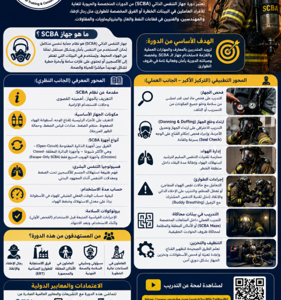 اعلان دورة تدريبية على جهاز التنفس الذاتي 555x592