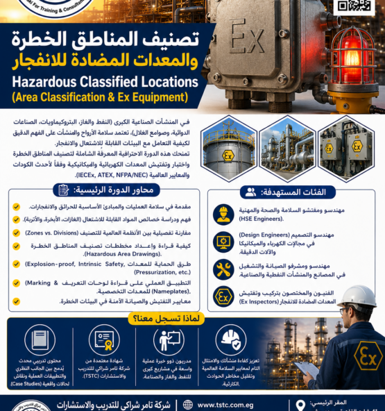 اعلان دورة تدريبية في السلامة الصناعية 555x592